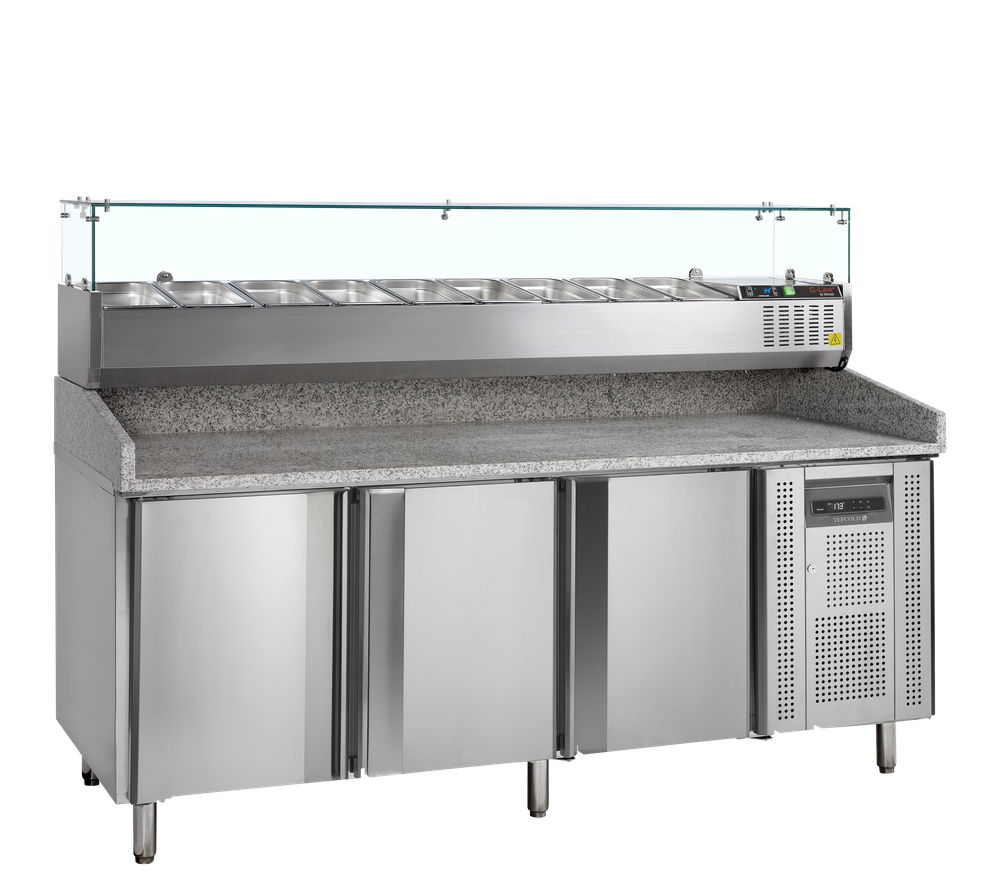 TEFCOLD PT1300 + GVC38-200 Pizza Table with Topping unit