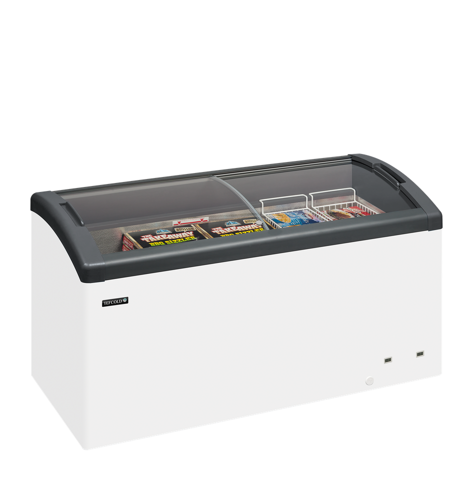 Elcold FOCUS 151 GREY Sliding Curved Glass Lid Chest Freezer - Image 2