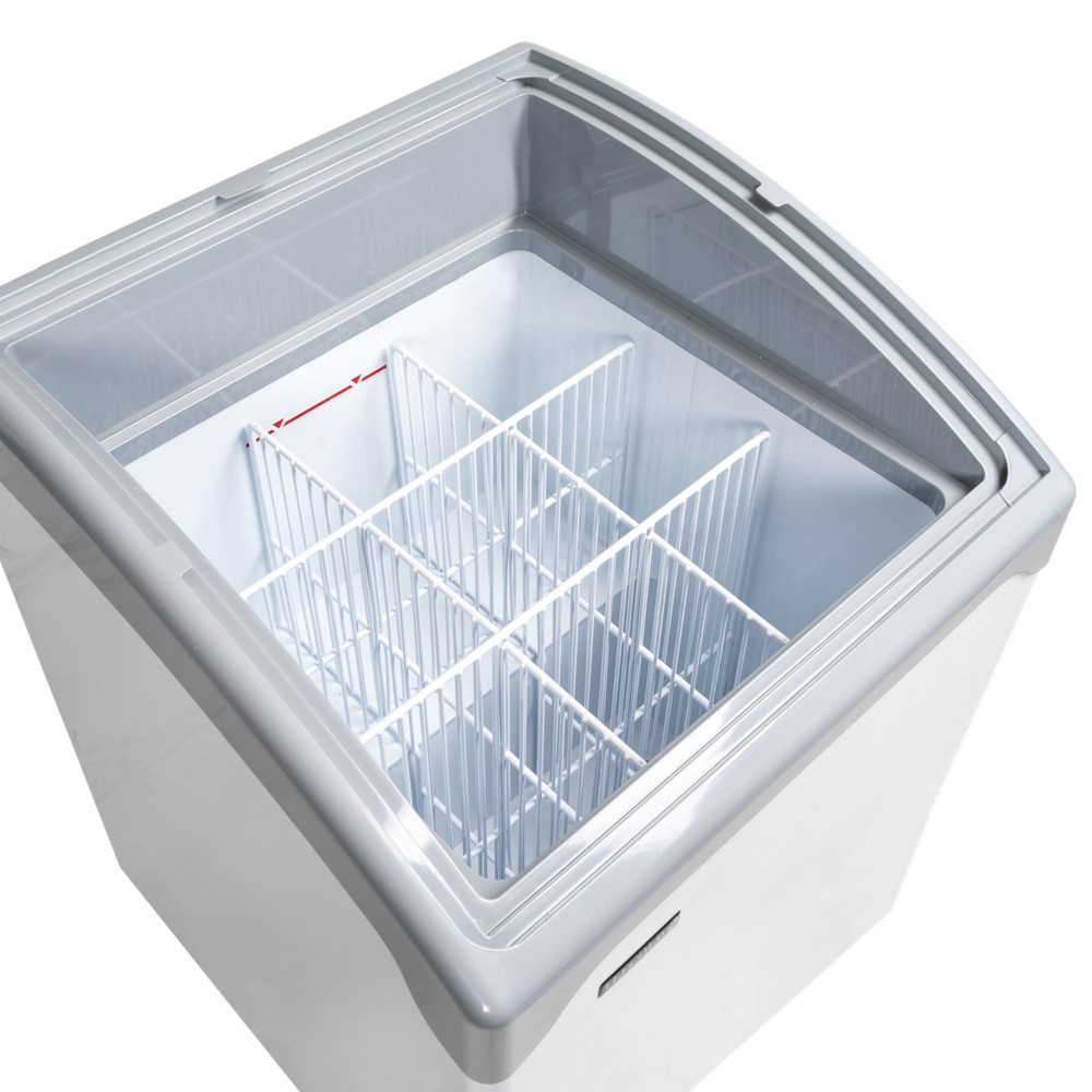 TEFCOLD NIC101SCEB Sliding Curved Glass Lid Chest Freezer - Image 2
