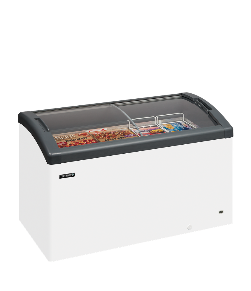 Elcold FOCUS 131 GREY Sliding Curved Glass Lid Chest Freezer - Image 2