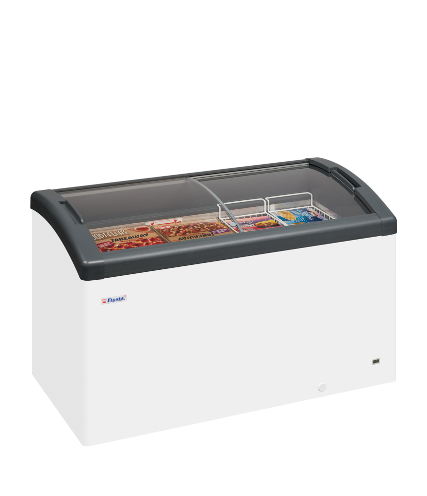 Elcold FOCUS 131 GREY Sliding Curved Glass Lid Chest Freezer - Image 2