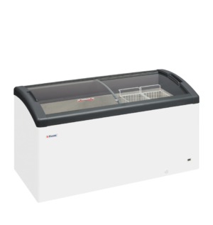 Elcold FOCUS 151 GREY Sliding Curved Glass Lid Chest Freezer