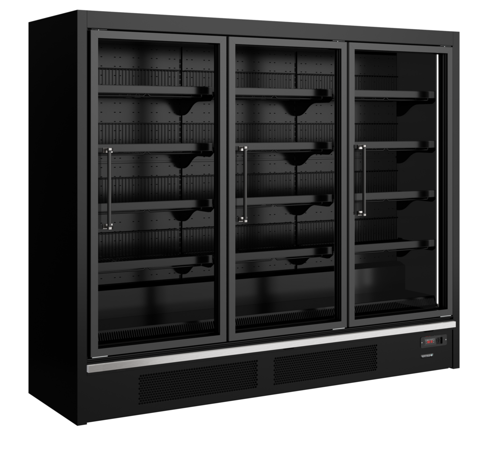 TEFCOLD Galaxy+ GPF3D Black Glass Door Freezer