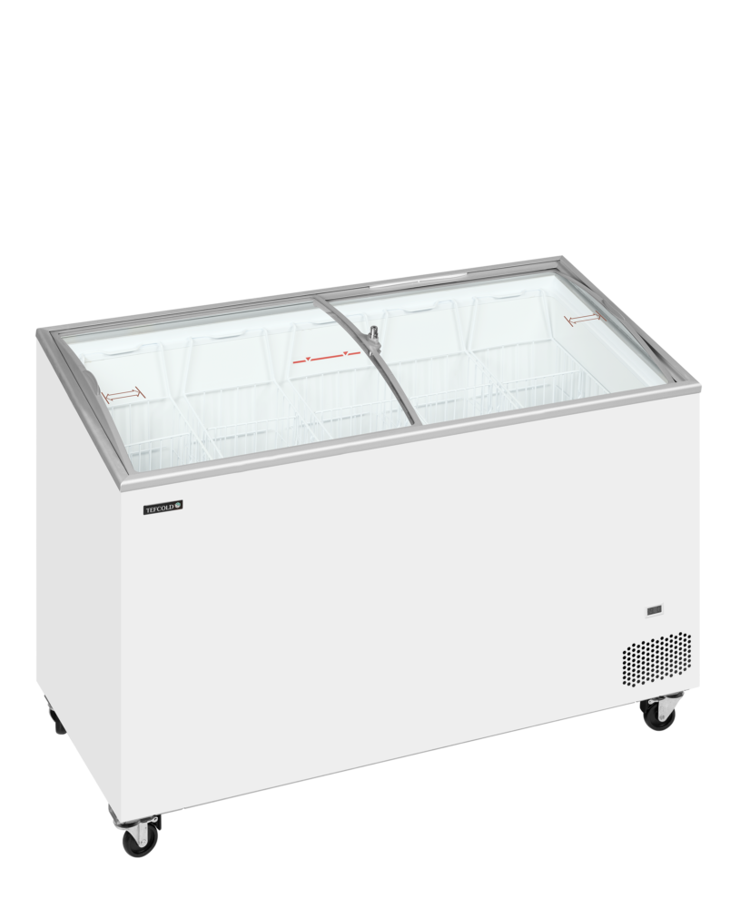 TEFCOLD IC402SCEB Sliding Curved Glass Lid Chest Freezer