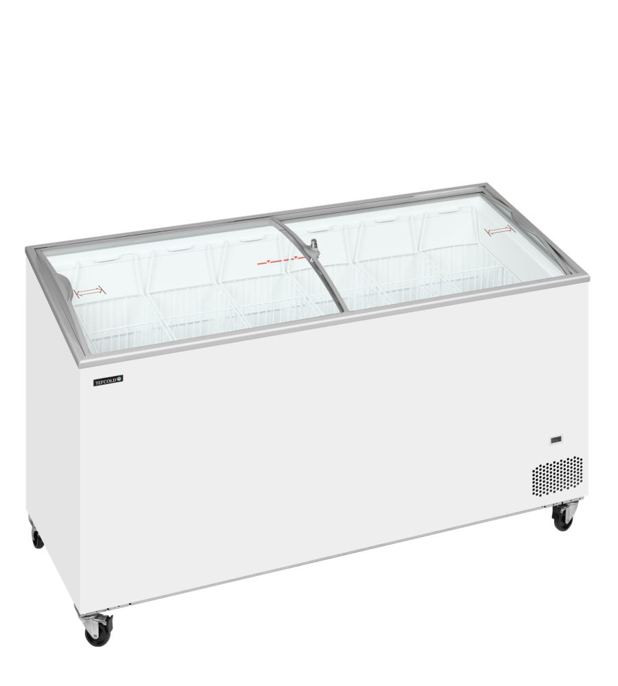 TEFCOLD IC502SCEB Sliding Curved Glass Lid Chest Freezer