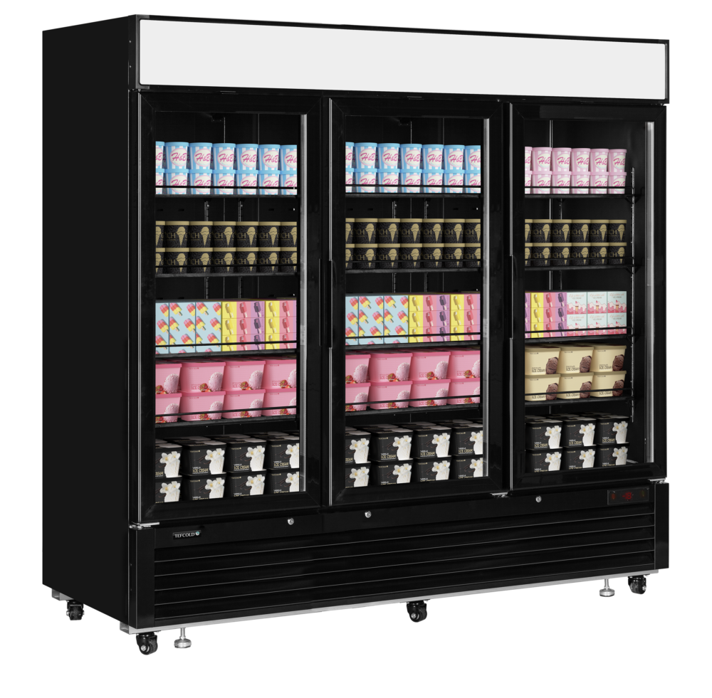 TEFCOLD LGF7500 Black Glass Door Display Freezer - Image 2