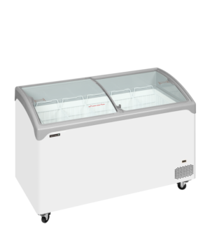 TEFCOLD NIC401SCEB Sliding Curved Glass Lid Chest Freezer