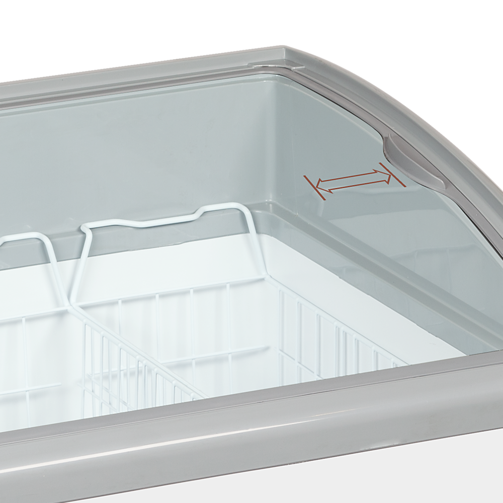 TEFCOLD NIC401SCEB Sliding Curved Glass Lid Chest Freezer - Image 3